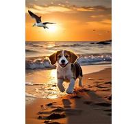 200 Piece Jigsaw Puzzle for Adults Beach Dog - Fun Challenges & Brainteasing Adult Jigsaws - Puzzle Games 200 Piece