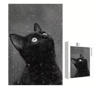 200 Piece Jigsaw Puzzle for Adults, Cat & Black Premium Wooden Puzzles with Poster, Classic Cut, Interlocking Pieces for Home Decor & Mindfulness 14 x 10 in - Aged 14+ Only (Not a Toy) P3#1264