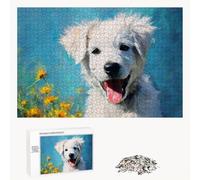 200 Piece Jigsaw Puzzle for Adults, Dog & Flower Premium Wooden Puzzles with Poster, Classic Cut, Interlocking Pieces for Home Decor & Mindfulness 14 x 10 in - Aged 14+ Only (Not a Toy) P3#577