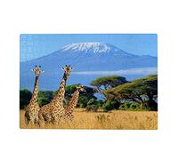 200 Piece Jigsaw Puzzle for Adults - Giraffe Kilimanjaro Mount Africa Puzzles Game Kids Toy 35x25CM
