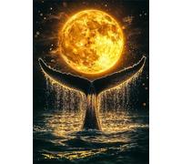 200 Piece Jigsaw Puzzle for Adults Moon Dolphins - Fun Challenges & Brainteasing Adult Jigsaws - Puzzle Games 200 Piece