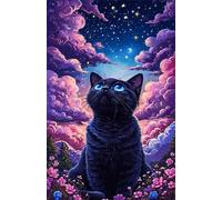 200 Piece Jigsaw Puzzle for Adults Purple Cloud Cat - Fun Challenges & Brainteasing Adult Jigsaws - Puzzle Games 200 Piece
