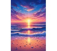 200 Piece Jigsaw Puzzle for Adults Sunrise Ocean Beach - Fun Challenges & Brainteasing Adult Jigsaws - Puzzle Games 200 Piece