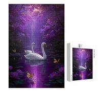 200 Piece Jigsaw Puzzle for Adults, Swan & Fall Premium Wooden Puzzles with Poster, Classic Cut, Interlocking Pieces for Home Decor & Mindfulness 14 x 10 in - Aged 14+ Only (Not a Toy) P3#1208