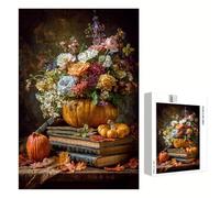 200 Piece Jigsaw Puzzle for Adults,Thanksgiving Day & Flower Premium Wooden Puzzles with Poster,Classic Cut,Interlocking Pieces for Home Decor & Mindfulness 14 x 10 in-Aged 14+ Only (Not a Toy) P3#918