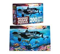 200-Piece Jigsaw Puzzle for Beginners - Undersea World Ocean Life Puzzle, Large Format 43.2x28 cm with Reference Poster, Relaxing & Educational Activity,Maslasee,Great Gift for Teens and Adults