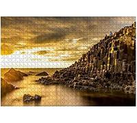 200 Piece Jigsaw Puzzles for Adults and Kids View of the Giant's Causeway in Northern Ireland at Sunset with Fun Puzzles for Teens Wall Decor Puzzle Sets for Adults and Kids 35x25CM