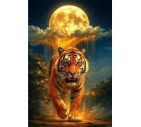 200 Piece Jigsaw Puzzles for Adults Animal Tiger Moon Challenging Puzzle Educational Games Puzzle for Adults 200 Pieces Family Game Great Gift Idea, 13.8 x 9.8 inch