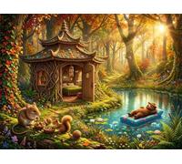 200 Piece Jigsaw Puzzles for Adults, Animals Cabin Fall Jigsaw Puzzles for Adults 200 Pieces, 35x25cm Impossible Hard Difficult Challenging Adult Puzzles for Wall Decoration and Gifts