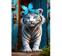 200 Piece Jigsaw Puzzles for Adults, Butterfly Tiger Classic Puzzle, 13.8x9.8 inch, Premium Interlocking No Dust, Family Indoor Activity