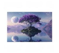 200 Piece Jigsaw Puzzles for Adults, Creative Impossible Puzzles Games for Adults Beginners, Large Wooden Jigsaw with Storage Box, Gifts for Women Men, Home Decor, Theme: Tree & Mountain 35x25cm D-32