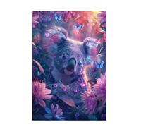 200 Piece Jigsaw Puzzles for Adults, Creative Impossible Puzzles Games for Adults Beginners, Large Wooden Jigsaw with Storage Box, Gifts for Women Men, Home Decor, Theme: Koala & Flower 35x25cm D-1115