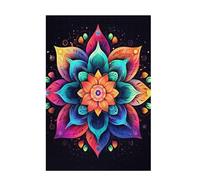 200 Piece Jigsaw Puzzles for Adults, Creative Impossible Puzzles Games for Adults Beginners, Large Wooden Jigsaw with Storage Box, Gifts for Women Men, Home Decor, Theme: Mandala & Color 35x25cm D-943