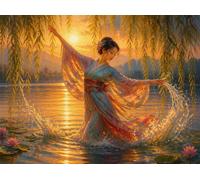 200 Piece Jigsaw Puzzles for Adults, Dancers Lotus Pond Jigsaw Puzzles for Adults 200 Pieces, 35x25cm Impossible Hard Difficult Challenging Adult Puzzles for Wall Decoration and Gifts