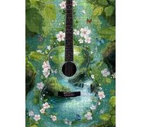 200 Piece Jigsaw Puzzles for Adults Floral Guitars Puzzle Fun Challenges Perfect for Relaxation Letter Printed on Back Interlock Perfectly No Dust for Men Women Elders Seniors 13.8 x 9.8 inch