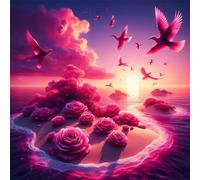 200 Piece Jigsaw Puzzles for Adults Flower Island Sunrise, Educational Games, Impossible Hard Difficult Challenging, Relaxation Jigsaw Puzzles for Adults 200 Pieces 11x11 inch