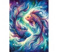 200 Piece Jigsaw Puzzles for Adults, Impossible Hard Difficult Challenging jigsaw puzzle 200 pieces adult Puzzles Classic Educational Games 35x25cm,Cosmic Magical Koi