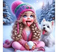 200 Piece Jigsaw Puzzles for Adults, Impossible Hard Difficult Challenging jigsaw puzzle 200 pieces adult Puzzles Classic Educational Games 28x28cm, Snowy Grounds Girl