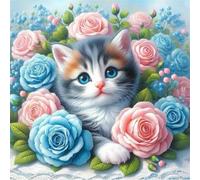 200 Piece Jigsaw Puzzles for Adults, Impossible Hard Difficult Challenging jigsaw puzzle 200 pieces adult Puzzles Classic Educational Games 28x28cm, Pink Rose Cat