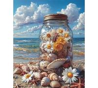 200 Piece Jigsaw Puzzles for Adults, Jigsaws 200 Pieces Adult Challenging puzzles Games, Fun Birthday Gifts & Family puzzle Activity(Jar Seashells Beach)