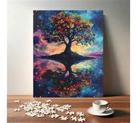 200 Piece Jigsaw Puzzles for Adults Lake Tree of Life Puzzle Fun Challenges Perfect for Relaxation Letter Printed on Back Interlock Perfectly No Dust for Men Women Elders Seniors 13.8 x 9.8 inch