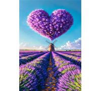 200 Piece Jigsaw Puzzles for Adults Lavender Heart Puzzle Fun Challenges Perfect for Relaxation Letter Printed on Back Interlock Perfectly No Dust for Men Women Elders Seniors 13.8 x 9.8 inch