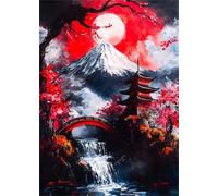 200 Piece Jigsaw Puzzles for Adults Moon Mountain Tower Puzzle Fun Challenges Perfect for Relaxation Letter Printed on Back Interlock Perfectly No Dust for Men Women Elders Seniors 13.8 x 9.8 inch
