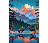 200 Piece Jigsaw Puzzles for Adults Mountain Forests Animal Challenging Puzzle Educational Games Puzzle for Adults 200 Pieces Family Game Great Gift Idea, 13.8 x 9.8 inch