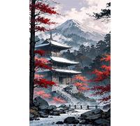 200 Piece Jigsaw Puzzles for Adults Mountain Tower Trees Puzzle Fun Challenges Perfect for Relaxation Letter Printed on Back Interlock Perfectly No Dust for Men Women Elders Seniors 13.8 x 9.8 inch
