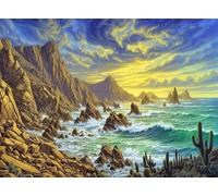 200 Piece Jigsaw Puzzles for Adults Mountains Seawaves, Puzzles 200 Pieces for Adults, 14x10 inch Difficult Jigsaw Puzzles with Letters on Back, Fun puzzle for Family Activity