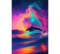 200 Piece Jigsaw Puzzles for Adults Ocean Dolphin Puzzle Fun Challenges Perfect for Relaxation Letter Printed on Back Interlock Perfectly No Dust for Men Women Elders Seniors 13.8 x 9.8 inch