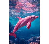 200 Piece Jigsaw Puzzles for Adults Ocean Dolphin Puzzle Fun Challenges Perfect for Relaxation Letter Printed on Back Interlock Perfectly No Dust for Men Women Elders Seniors 13.8 x 9.8 inch