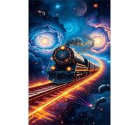200 Piece Jigsaw Puzzles for Adults Starry Sky Train Puzzle Fun Challenges Perfect for Relaxation Letter Printed on Back Interlock Perfectly No Dust for Men Women Elders Seniors 13.8 x 9.8 inch