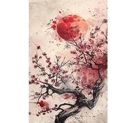 200 Piece Jigsaw Puzzles for Adults Sun Plum Blossom Puzzle Fun Challenges Perfect for Relaxation Letter Printed on Back Interlock Perfectly No Dust for Men Women Elders Seniors 13.8 x 9.8 inch