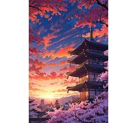 200 Piece Jigsaw Puzzles for Adults Sunrise Tower Scenery Challenging Puzzle Educational Games Puzzle for Adults 200 Pieces Family Game Great Gift Idea, 13.8 x 9.8 inch