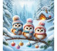 200 Piece Jigsaw Puzzles for Adults Winter Animals Owls, Educational Games, Impossible Hard Difficult Challenging, Relaxation Jigsaw Puzzles for Adults 200 Pieces 11x11 inch