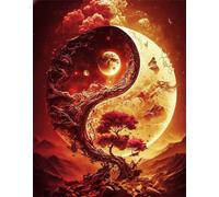 200 Piece Jigsaw Puzzles for Adults, Yin-Yang Tree 13.8x9.8 inch, Challenging Brain Teaser Puzzle, Premium Cardboard Hobby Gift for Adults & Seniors