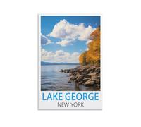 200 Piece Jigsaw Puzzles Lake George New York，DIY Puzzles for Challenging Family Activity Games Home Wall Decor Art Craft Unique Gifts 35x25cm