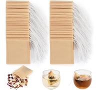 200-Piece Loose Leaf Tea and Coffee Filter Bags, Disposable Tea Bags with Drawstring, Empty Tea Bags for Loose Tea and Coffee (2.8x2 inch)