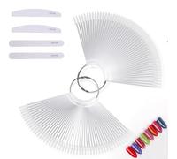 200-Piece Nail Swatches Sticks in Transparent, Nail Art Tips Color Sticks Pop Sticks, Nail Polish Practices Sticks, Nail Art Display for Nail Art Polish, With 4 nail files