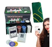 200 Piece Poker Chips Set with Case, Professional Game Chips | Durable Clay Composite Chips, Card Bridges and Dealer Button for Texas Hold'em
