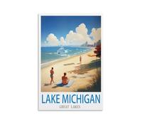 200 Piece Puzzle for Adults Lake Michigan Great Lakes Jigsaw Puzzles for Adults 200 Piece, Classic Puzzle Teens Boys Girls Puzzles 35x25cm