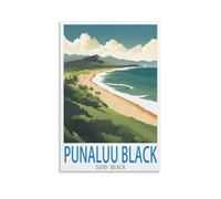 200 Piece Puzzle for Adults，Punaluu Black Sand Beach For Kids And Adults, Personalised Assembling Jigsaw Fun Game 35x25cm