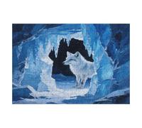 200 Piece Wooden Jigsaw Puzzle - Challenging | Arctic Fox In Ice Cave Animal | Design - Adult Brain Teaser & Unique Home Decor Gift,