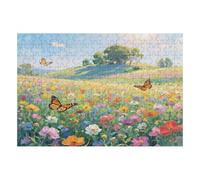 200 Piece Wooden Jigsaw Puzzle - Challenging | Butterfly Flower Sea Spring Is Here | Design - Adult Brain Teaser & Unique Home Decor Gift,