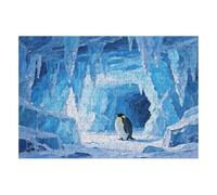 200 Piece Wooden Jigsaw Puzzle - Challenging | Ice Cave Penguins Cold Light Flashes | Design - Adult Brain Teaser & Unique Home Decor Gift,