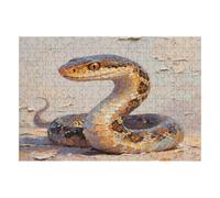 200 Piece Wooden Jigsaw Puzzle - Challenging | Wild Cold-blooded Animals Snake | Design - Adult Brain Teaser & Unique Home Decor Gift,