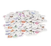 200 Pieces 0.6 Inch Mixed Wooden Buttons, English Letters, Painting, Decoration Clothing, Crafts