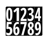 200 Pieces, 100mm - Number Stickers, Waterproof Vinyl Stick On Numbers, Large Door Sticky Numbers - White Numbers