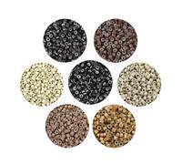 200 Pieces 4.5X2.5X3.0mm Silicone Micro Rings Links Beads for Hair Extensions (Blonde)